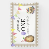 ウォーターカラーポテト 1歳の誕生日 横断幕 (縦)