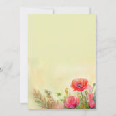 ウォーターカラーポピー春の結婚式招待状 招待状 (裏面)