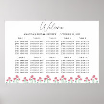 ウォーターカラーポピー結婚式座席表