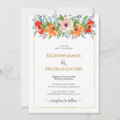 ウォーターカラーポピー結婚式招待状 招待状 (正面)