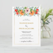 ウォーターカラーポピー結婚式招待状 招待状 (スタンド正面)