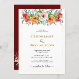 ウォーターカラーポピー結婚式招待状 招待状