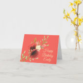 ウォーターカラーポピー誕生日カード カード (黄色い花)