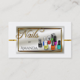 ウォーターカラーポリッシュネイルサロン |スタイリストフェイク金ゴールド 名刺