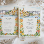 ウォーターカラーポルトドムルスIブリッジ結婚ズ 招待状