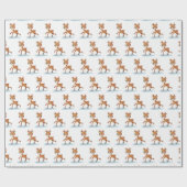 ウォーターカラーポーンアイススケートで滑る ラッピングペーパー (フラット)