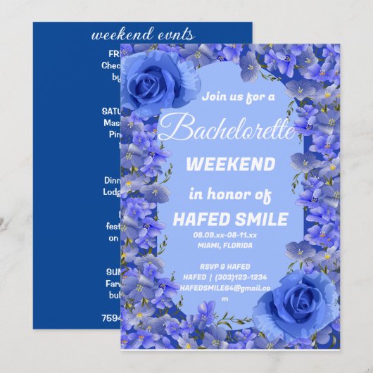 ウォーターカラーマイアミスカイライン トロピカルビーチ 島の招待 招待状 (正面/裏面)