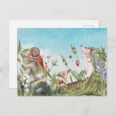 ウォーターカラーマウスインフィールドコテージコア ポストカード (正面/裏面)