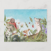 ウォーターカラーマウスインフィールドコテージコア ポストカード (正面)
