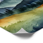 ウォーターカラーマウンテンアート ポスター (角)