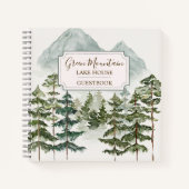 ウォーターカラーマウンテンキャビンレイクハウスゲストブック ノートブック (正面)