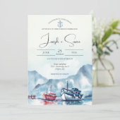 ウォーターカラーマウンテングレイシャーボートいかり結婚ズ 招待状 (スタンド正面)