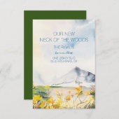 ウォーターカラーマウンテンズムービングアナウンス 出欠カード (正面/裏面)