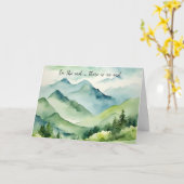 ウォーターカラーマウンテンズ悔やみや弔慰 カード (黄色い花)