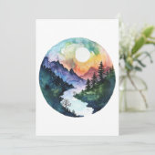 ウォーターカラーマウンテンバレー自然 サンキューカード (スタンド正面)