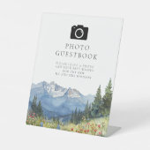 ウォーターカラーマウンテンフォトゲストブック結婚ズ 台座サイン (正面)