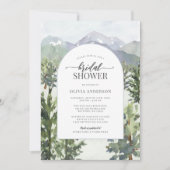 ウォーターカラーマウンテンフォレストアーチブライダルシャワー 招待状 (正面)