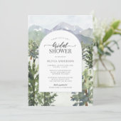 ウォーターカラーマウンテンフォレストアーチブライダルシャワー 招待状 (スタンド正面)