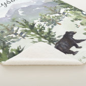 ウォーターカラーマウンテンフォレストベアパーソナライズされたボーイ シェルパブランケット (3/4)