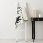 ウォーターカラーマウンテンフォレストベアパーソナライズされたボーイ シェルパブランケット (インサイチュ)