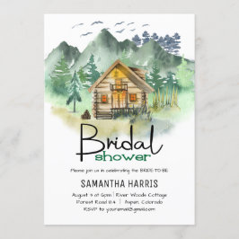 ウォーターカラーマウンテンブライダルシャワー 招待状