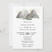 ウォーターカラーマウンテンブライドシャワーの招待 招待状 (正面)