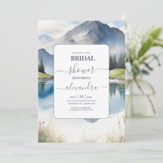 ウォーターカラーマウンテンメドウブライダルシャワー 招待状 (スタンド正面)