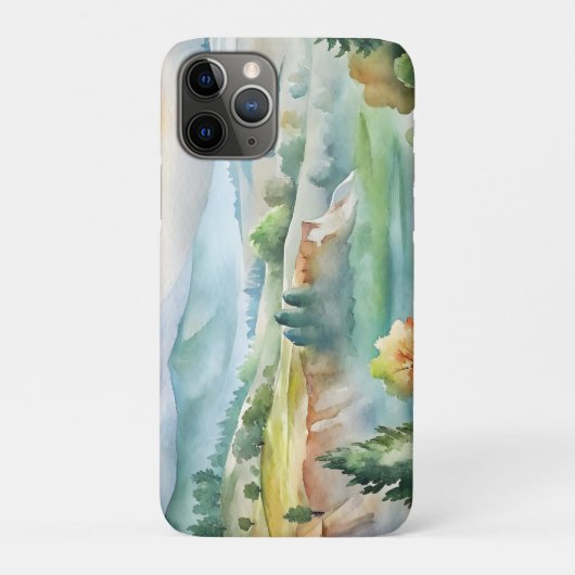 ウォーターカラーマウンテンランドスケープ Case-Mate iPhoneケース (裏)
