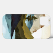 ウォーターカラーマウンテンランドスケープ iPhone / iPad カバー (裏面 (横))