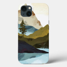 ウォーターカラーマウンテンランドスケープ iPhone / iPad カバー