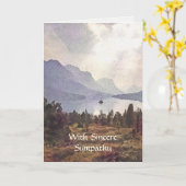 ウォーターカラーマウンテンレイク悔やみや弔慰 カード (黄色い花)