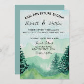 ウォーターカラーマウンテン結婚式招待状 招待状 (正面/裏面)