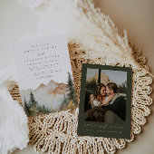 ウォーターカラーマウンテン結婚式招待状 招待状