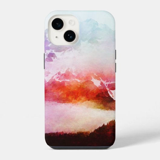 ウォーターカラーマウンテン iPhoneケース (裏面)