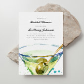 ウォーターカラーマエレガントルティーニブライダルシャワー 招待状