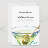 ウォーターカラーマエレガントルティーニブライダルシャワー 招待状 (正面)
