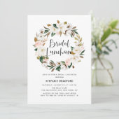 ウォーターカラーマグノリアコットンリースブライダルルンチョン 招待状 (スタンド正面)