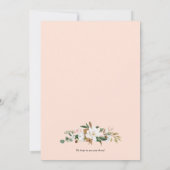 ウォーターカラーマグノリアコットンリースブライダルルンチョン 招待状 (裏面)