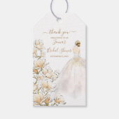 ウォーターカラーマグノリアブライドブライダルシャワー ギフトタグ (正面)