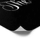 ウォーターカラーマグノリアリース白黒アーモダント ポスター (角)