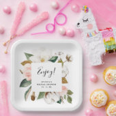 ウォーターカラーマグノリア&赤面ブライダルシャワー ペーパープレート (パーティー)