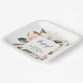 ウォーターカラーマグノリア&赤面ブライダルシャワー ペーパープレート (傾斜あり)