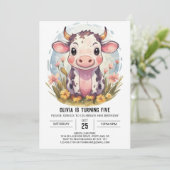 ウォーターカラーマジカルファーミヤードカウズ誕生日 招待状 (スタンド正面)