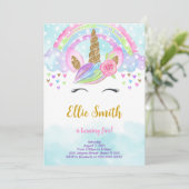 ウォーターカラーマジカルユニコーン招待状 招待状 (スタンド正面)