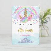 ウォーターカラーマジカルユニコーン招待状 招待状 (スタンド正面)