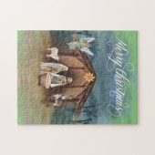 ウォーターカラーマネージャ出生クリスマスシーン ジグソーパズル (横)