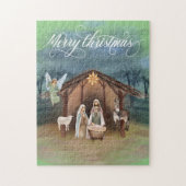 ウォーターカラーマネージャ出生クリスマスシーン ジグソーパズル (縦)