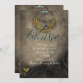 ウォーターカラーマボンお祝い結婚式招待状 招待状 (正面/裏面)