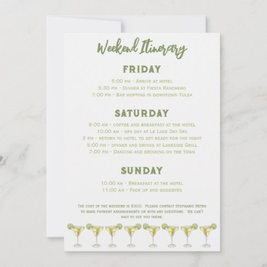 ウォーターカラーマルガリタファイナルフィエスタバチェロレッテ 招待状 (裏面)