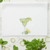 ウォーターカラーマルガリータカクテルバー キッチンタオル (折り畳み)